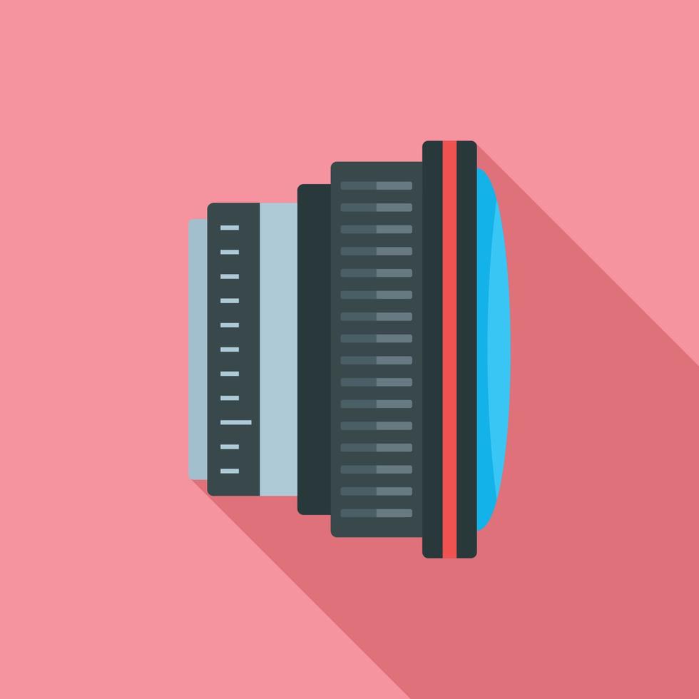 Fish eye lens icon, flat style vector