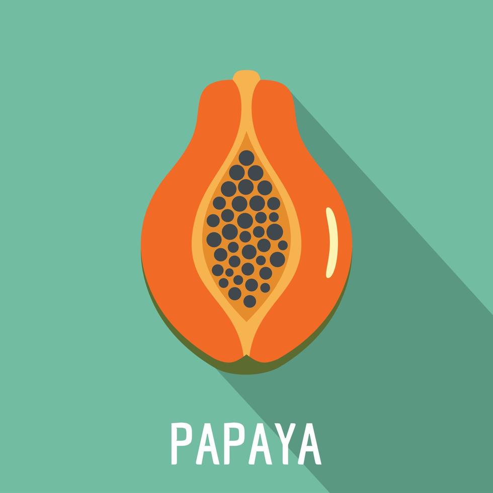 Papaya icon, flat style vector