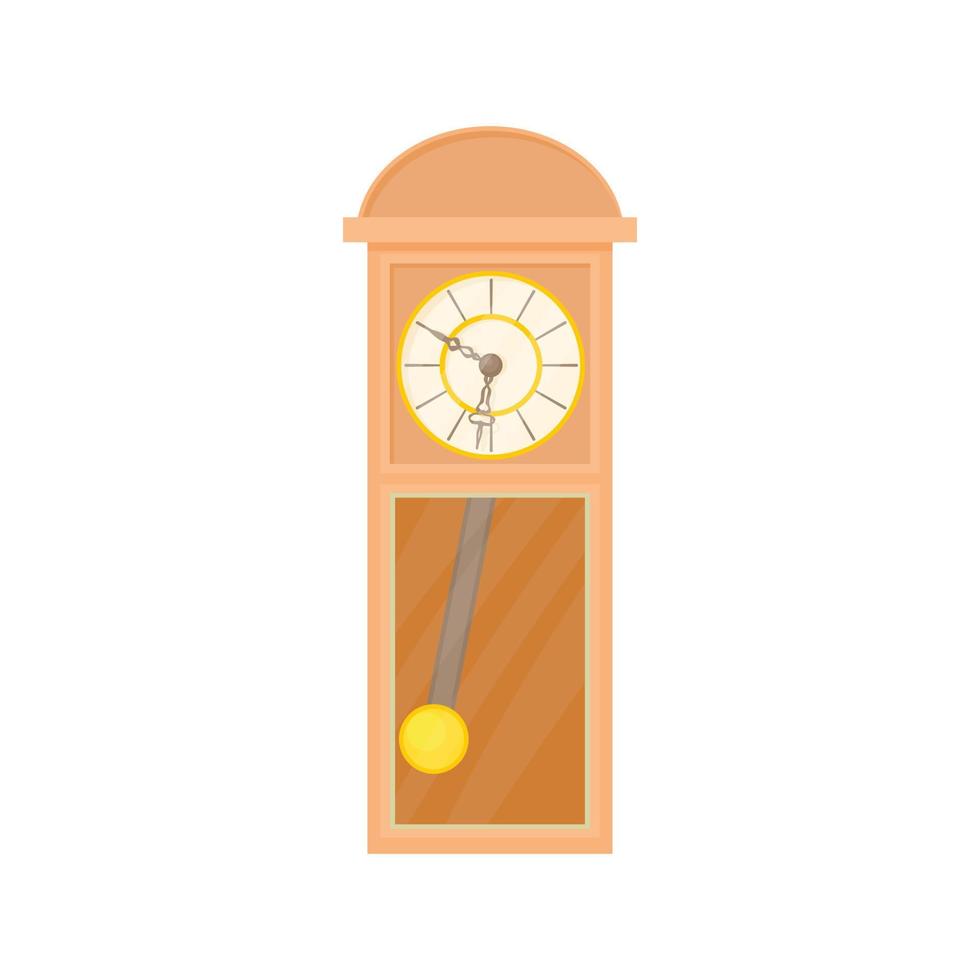 Grandfather clock icon, cartoon style vector