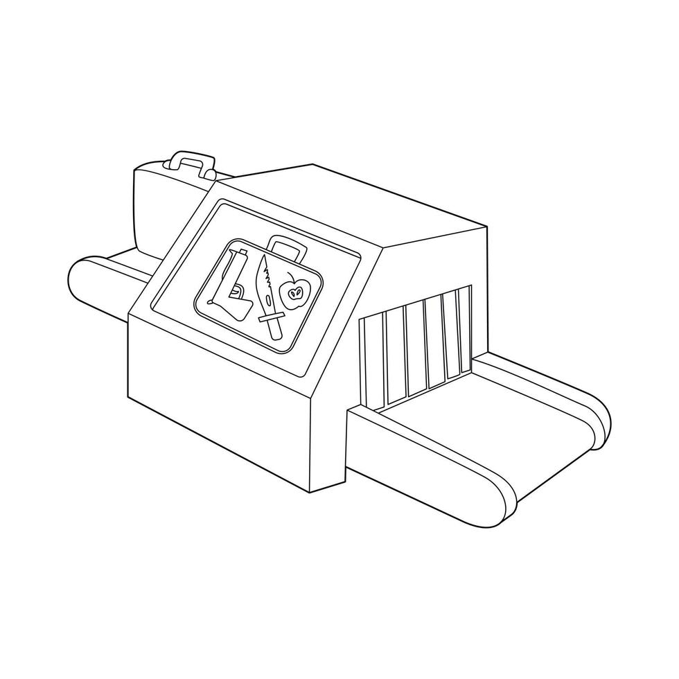 Introscope at airport icon, outline style vector