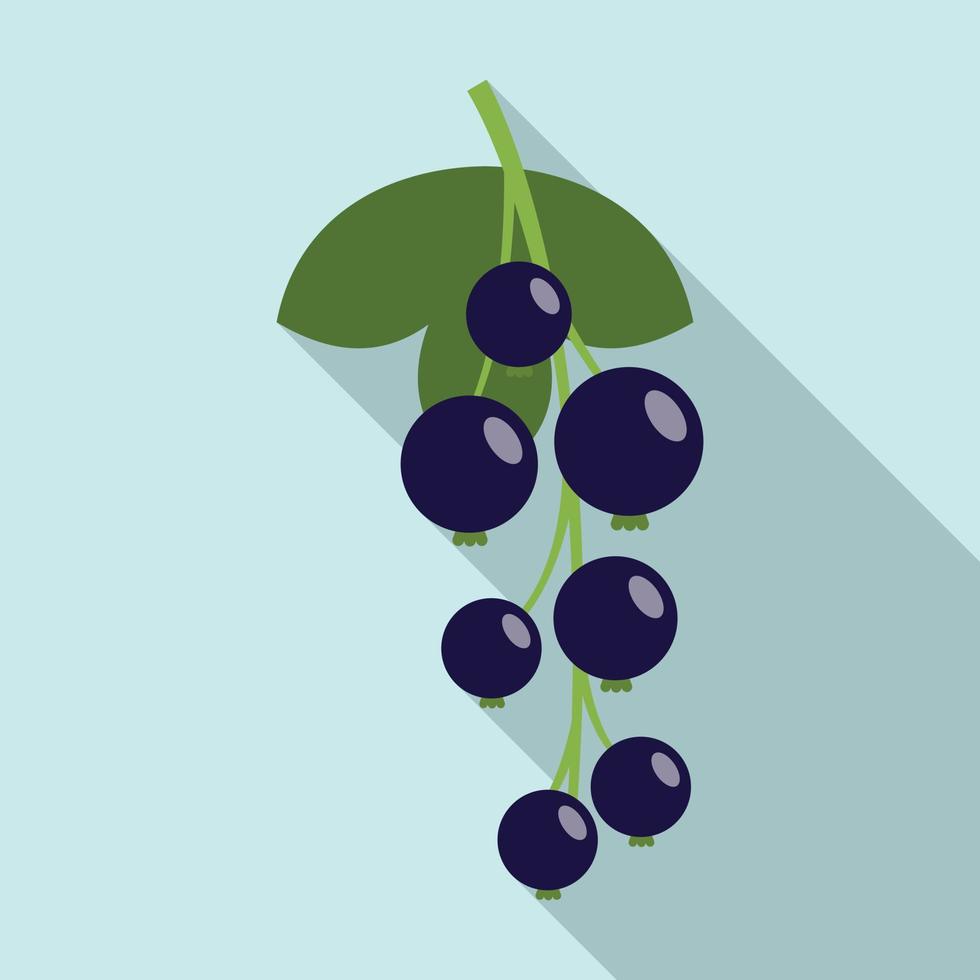 Blue currant berry icon, flat style vector