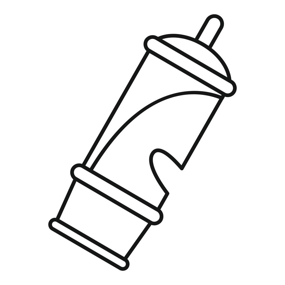 Retro whistle icon, outline style vector