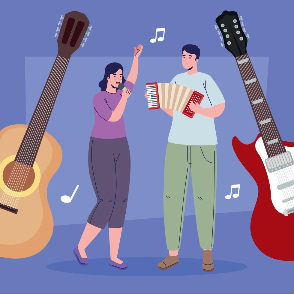 music festival poster with couple vector
