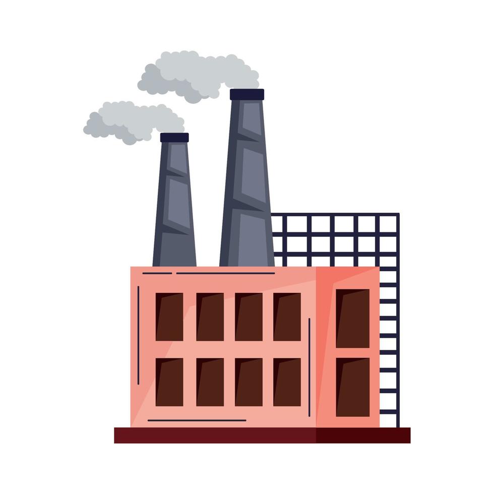 pink factory building vector