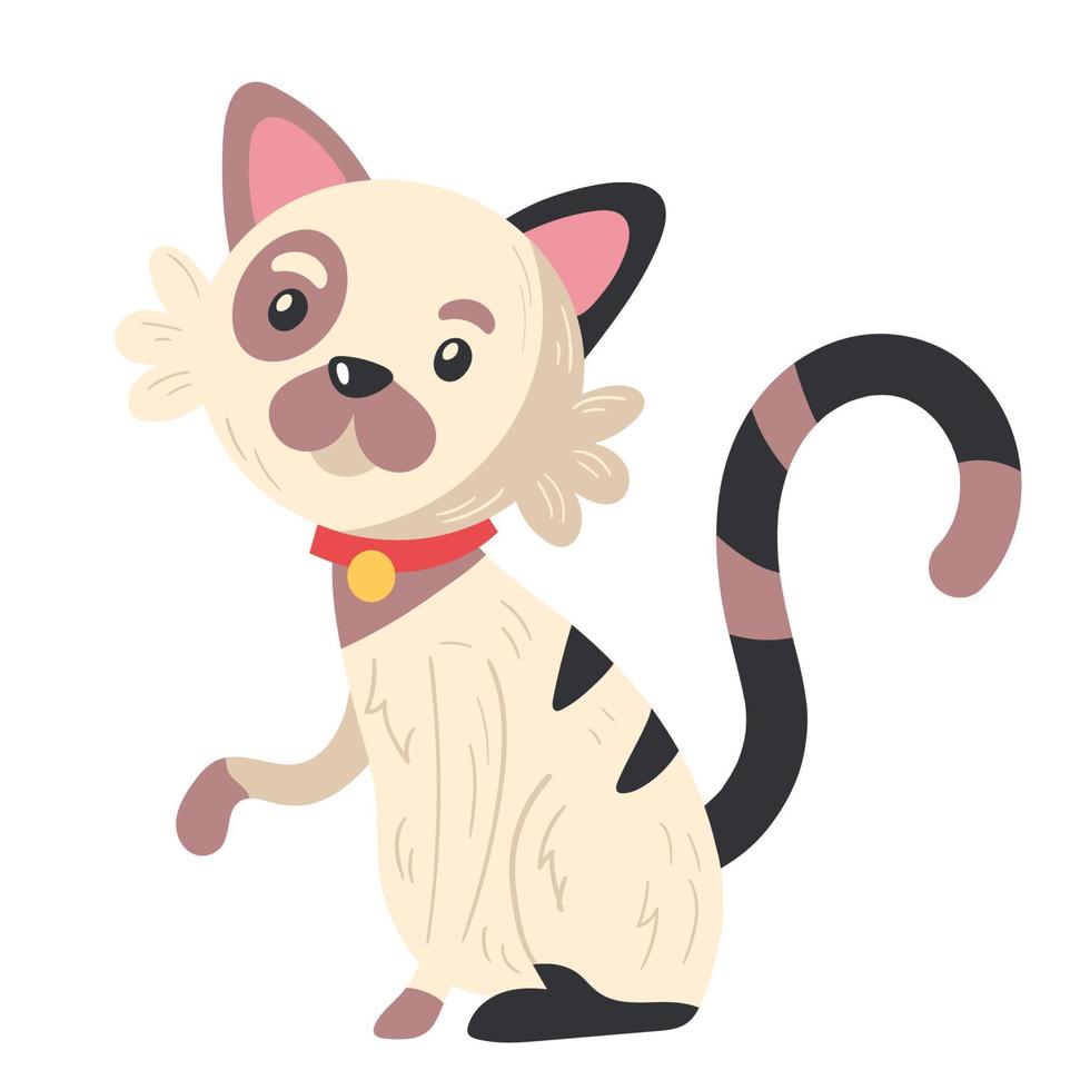 cute little white cat vector