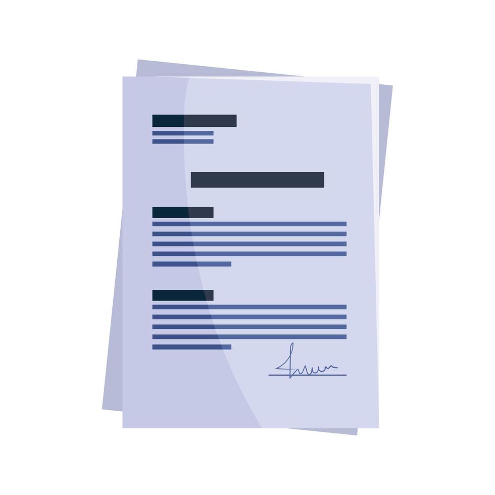 signed contract documents vector