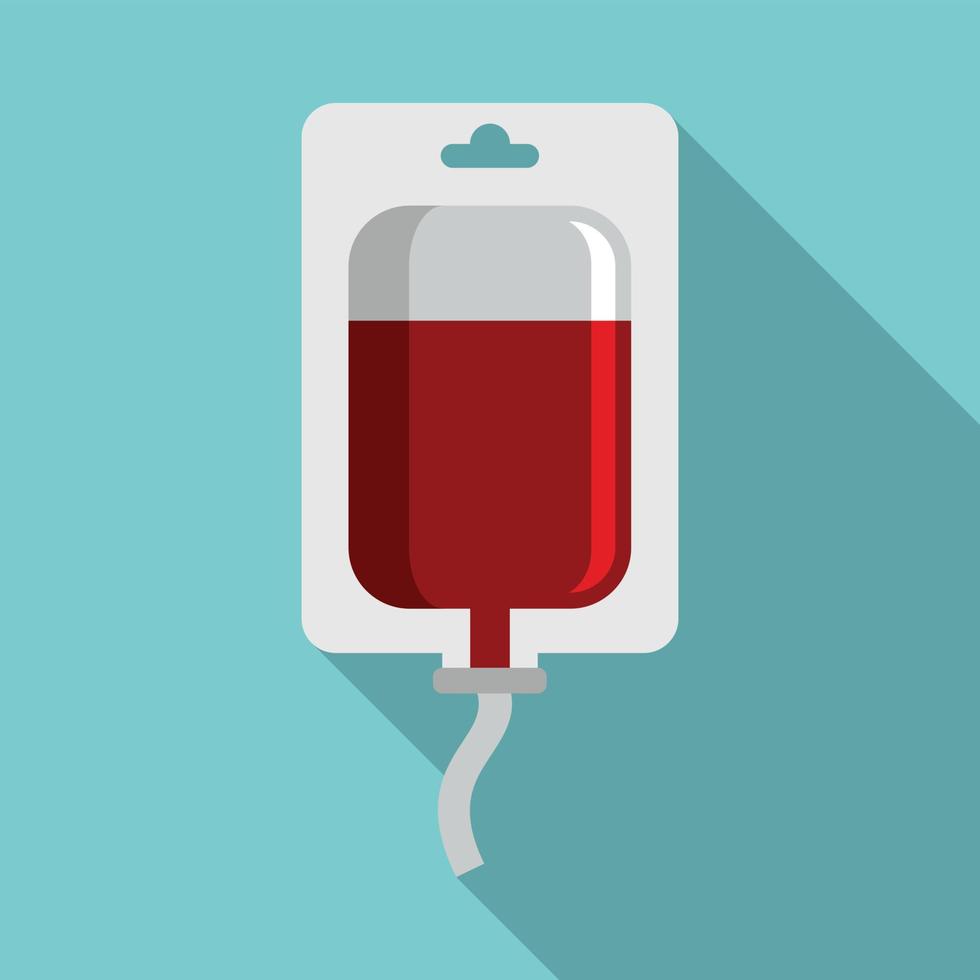 Hospital blood transfusion icon, flat style vector