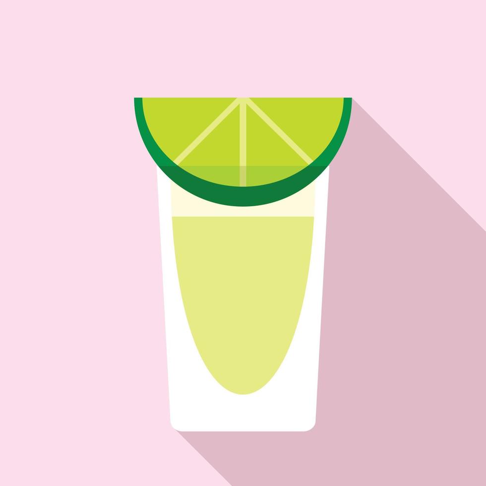 Tequila glass icon, flat style vector