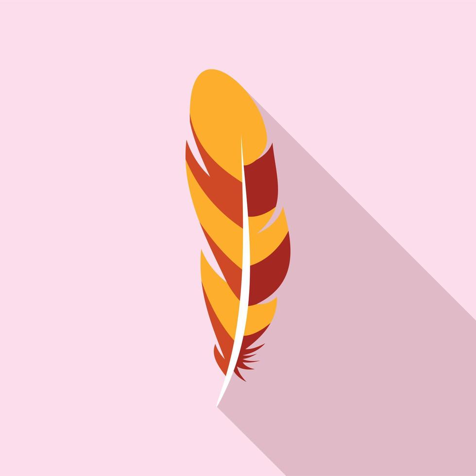 Quill feather icon, flat style vector
