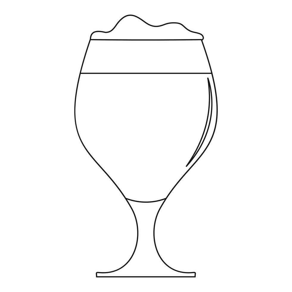 icono de vaso de cerveza, estilo de esquema. vector