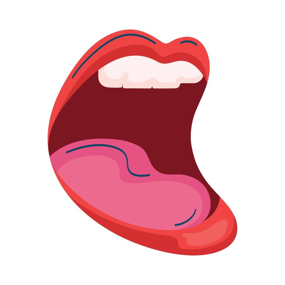 mouth open retro style vector