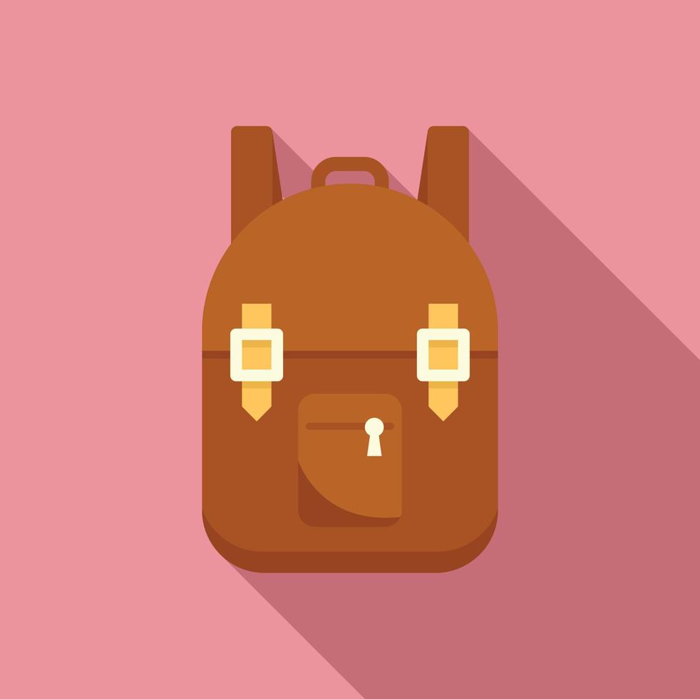 Survival backpack icon, flat style vector