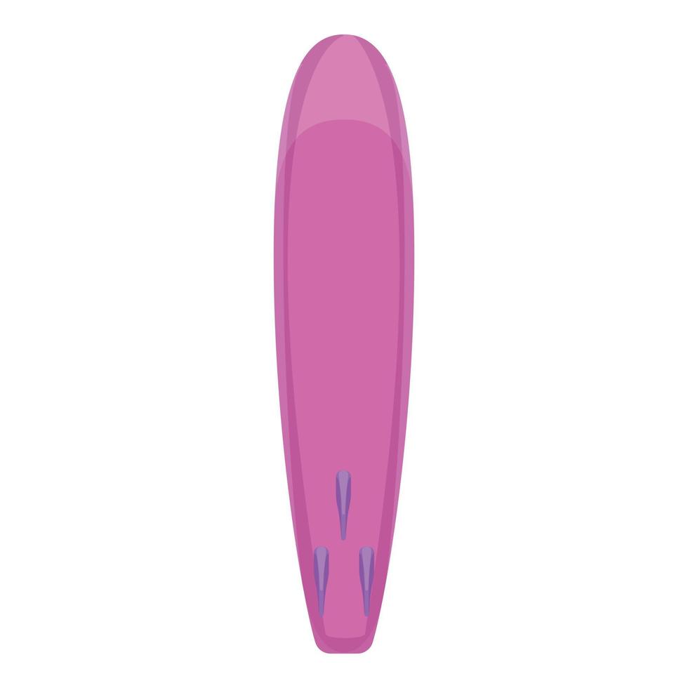 Pink surfboard icon, cartoon style vector