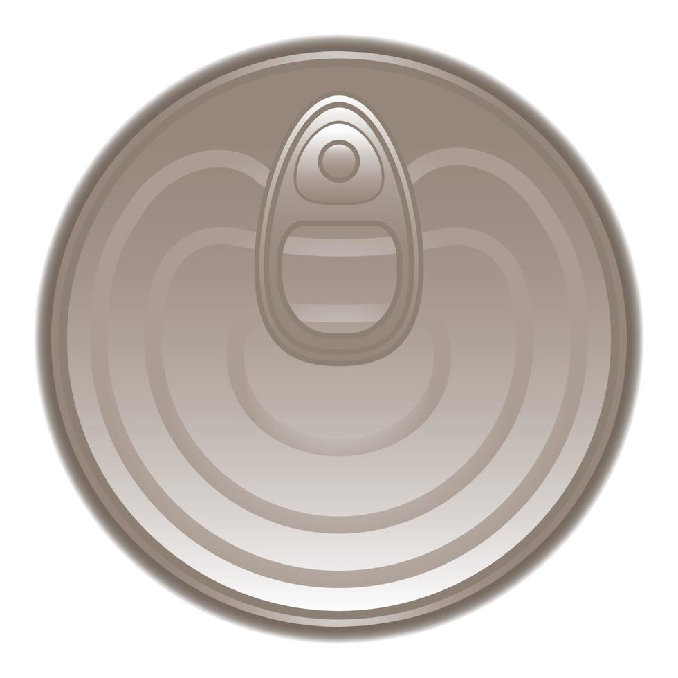 Top view tin can icon, cartoon style vector