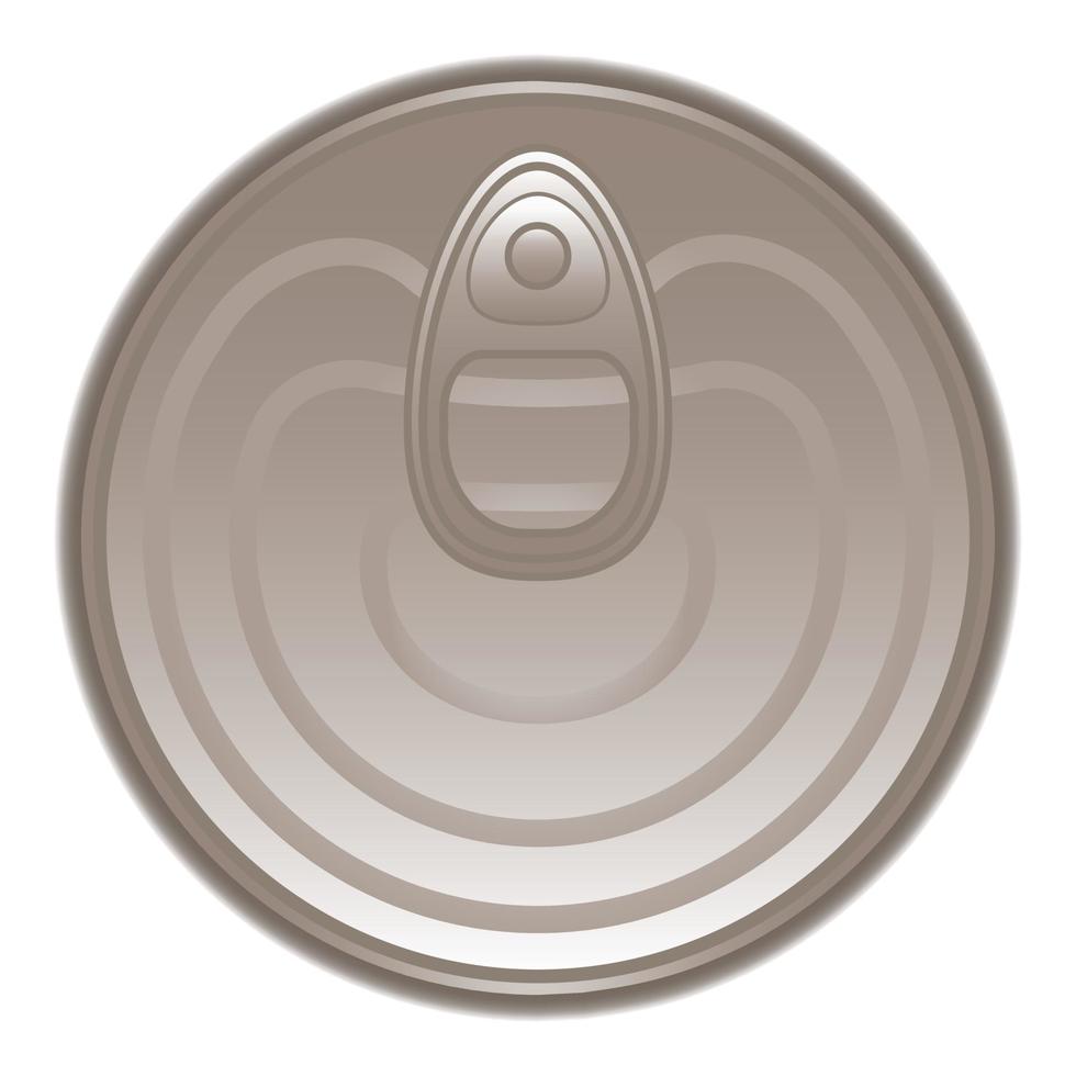 Top view tin can icon, cartoon style vector