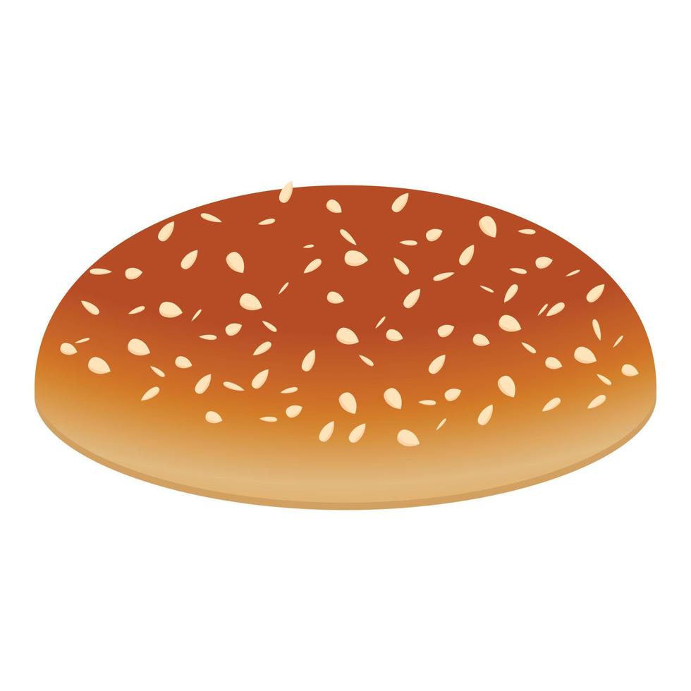 Icono de panecillo superior de hamburguesa, estilo de dibujos animados vector