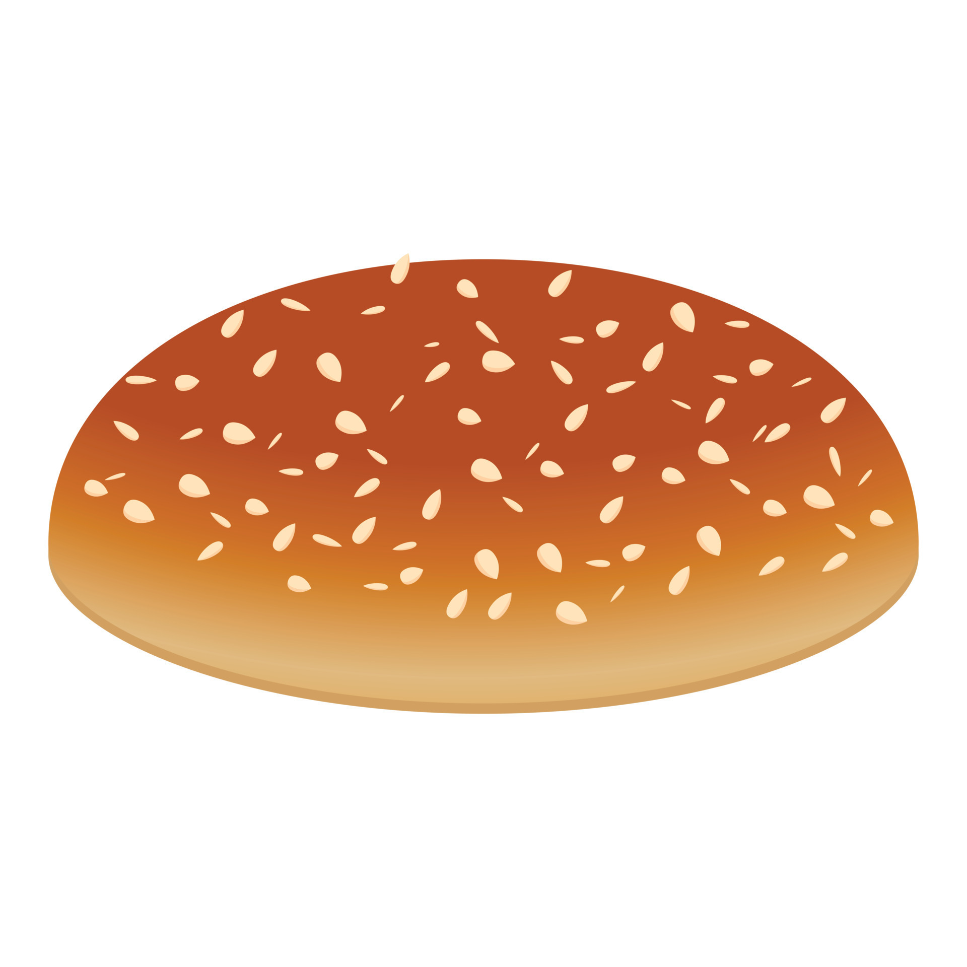 Icono de panecillo superior de hamburguesa, estilo de dibujos animados