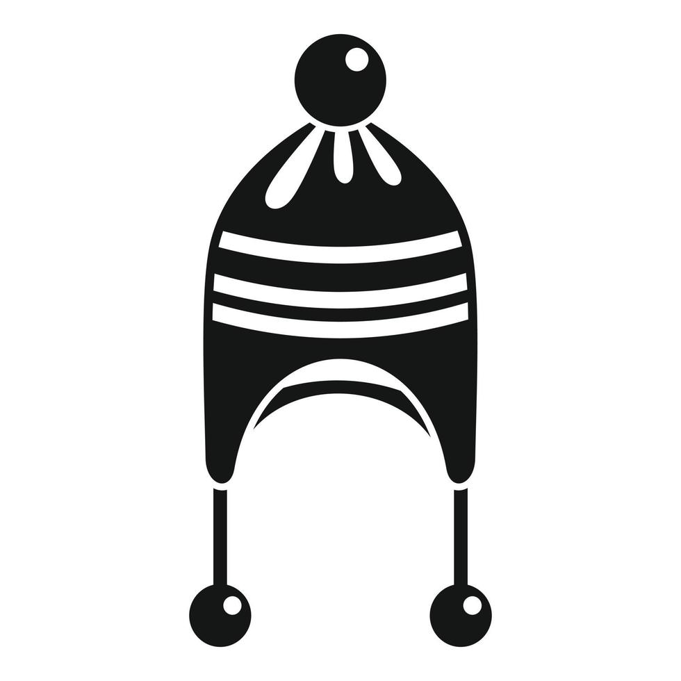 Winter headwear icon, simple style vector