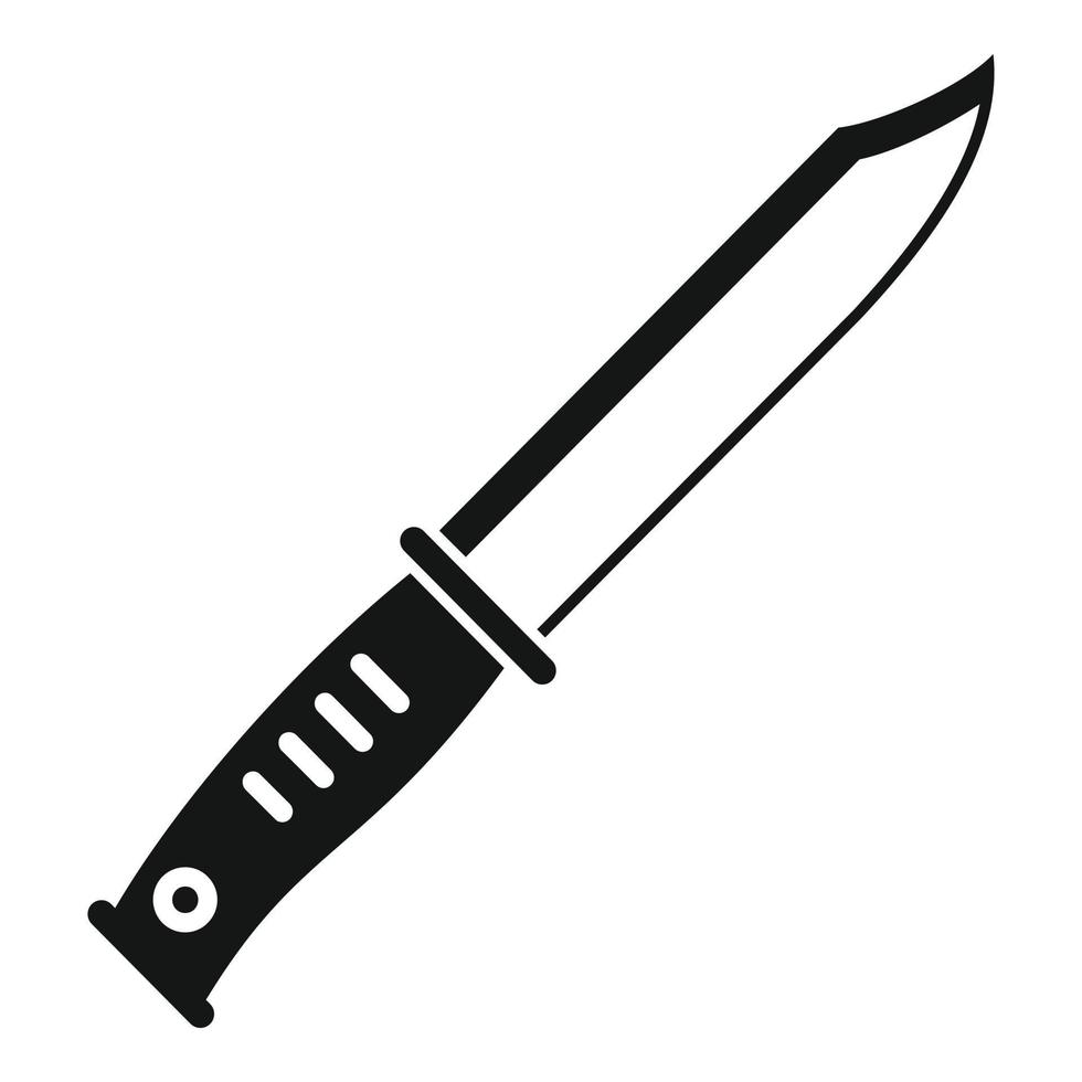 Survival hunter knife icon, simple style vector