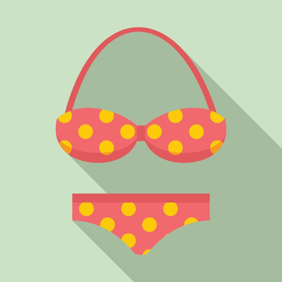 Halter swimsuit icon, flat style vector