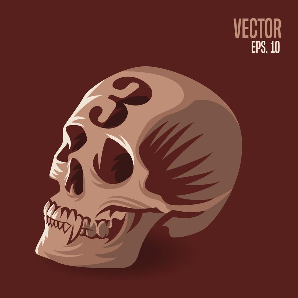 Skull Number 3 Illustration vector