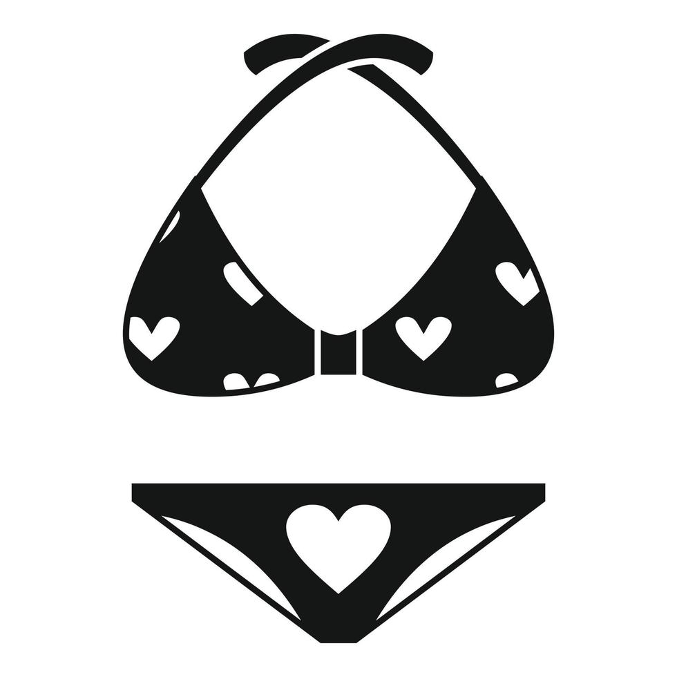 Girl beachwear icon, simple style vector
