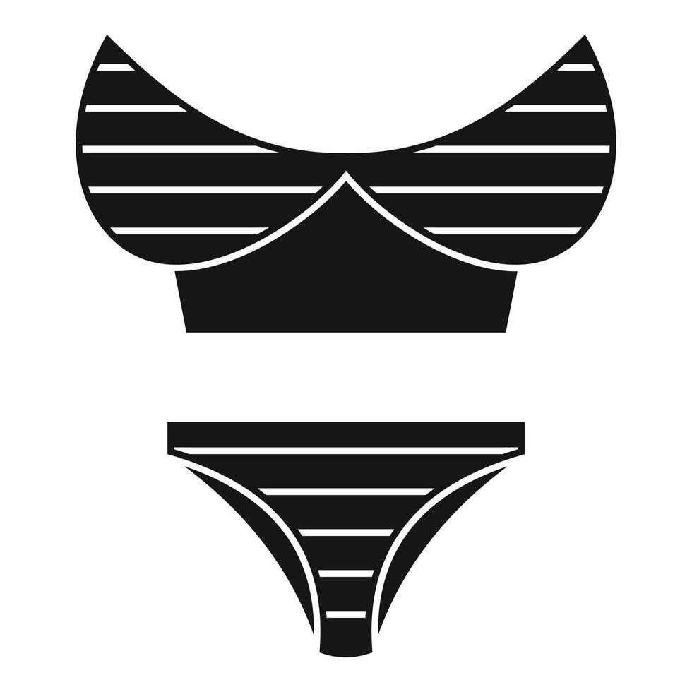 Elastic swimsuit icon, simple style vector