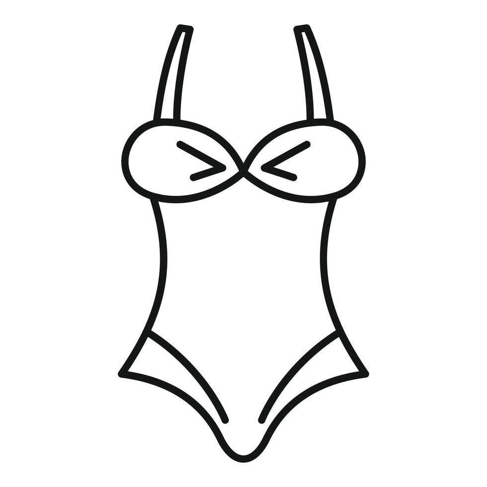 icono de traje de baño de mar, estilo de esquema vector