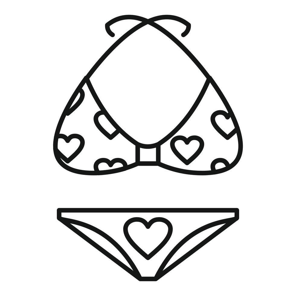 icono de traje de baño sexy, estilo de contorno vector