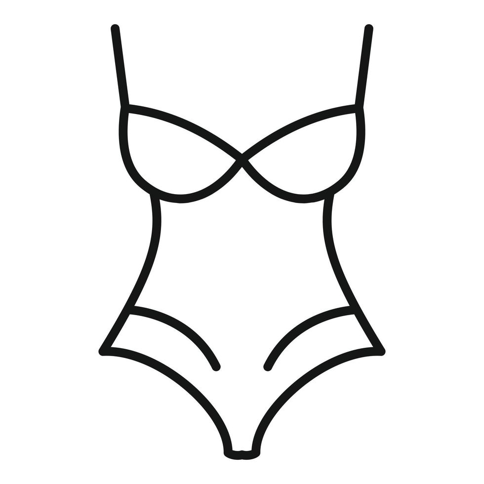 icono de traje de baño de ropa, estilo de esquema vector