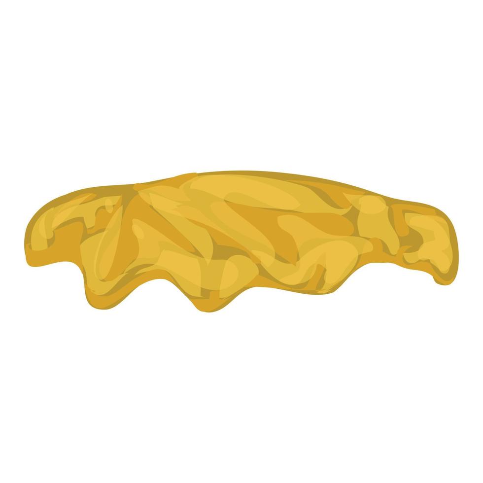 Slice of burger mustard icon, cartoon style vector
