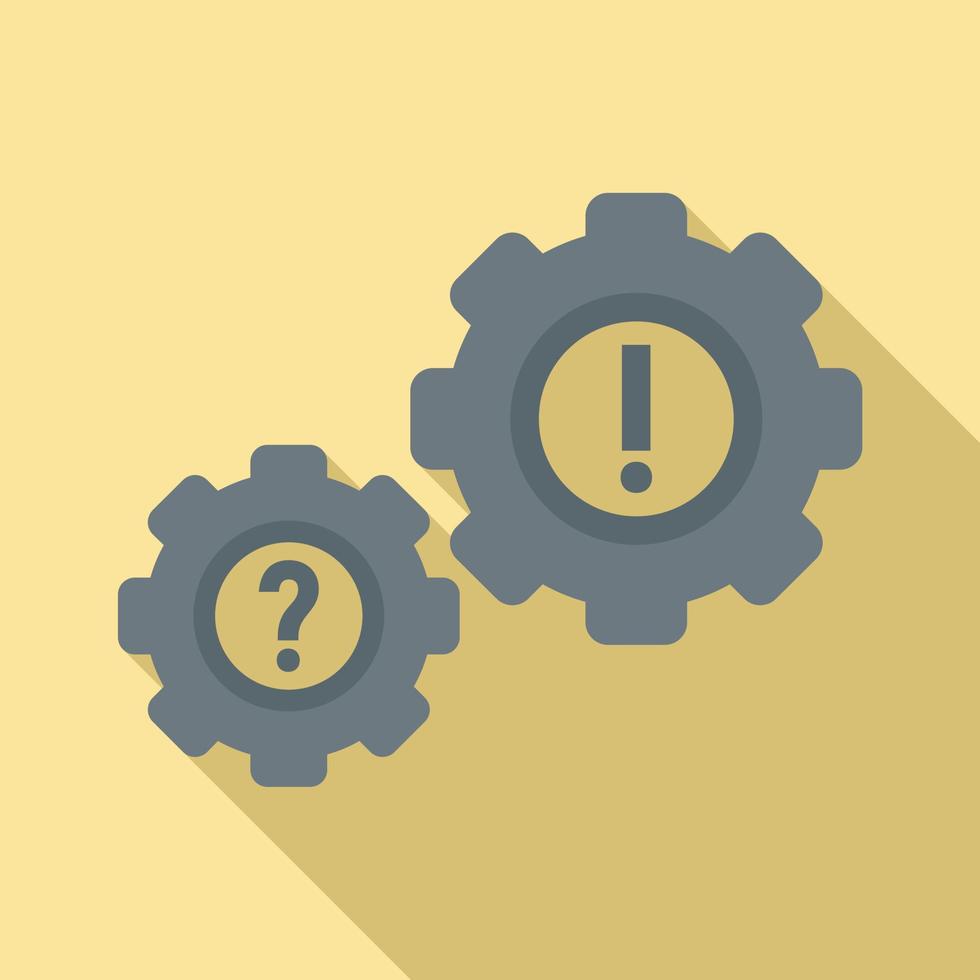 Gear system innovation icon, flat style vector