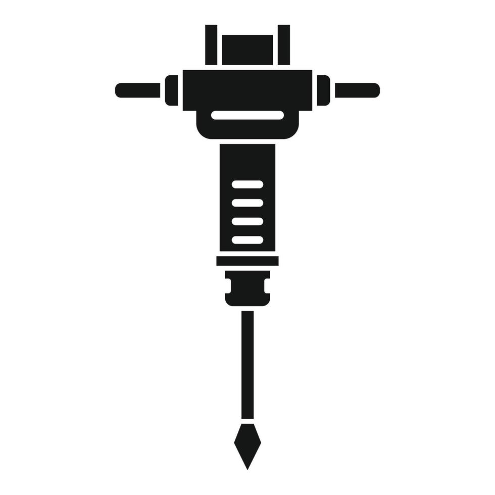 Construction hammer drill icon, simple style vector