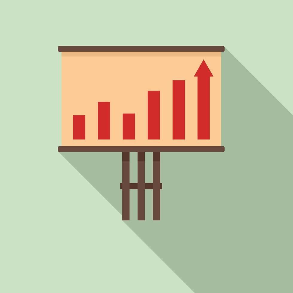 Success banner graph icon, flat style vector