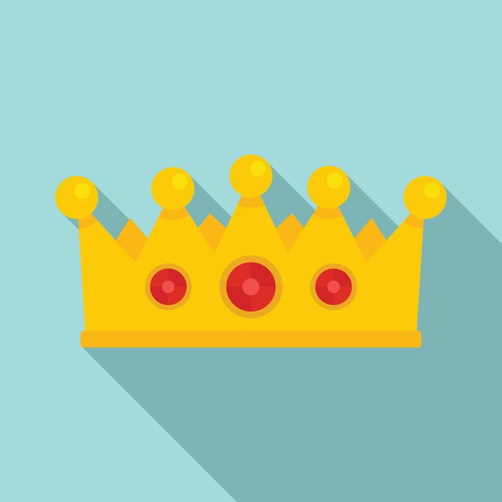 Excellence crown icon, flat style vector