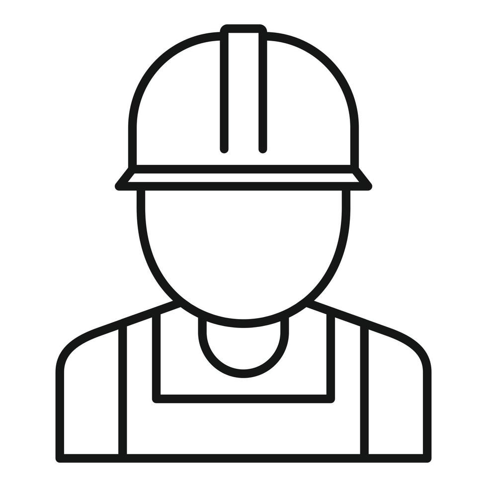 Reconstruction worker icon, outline style vector