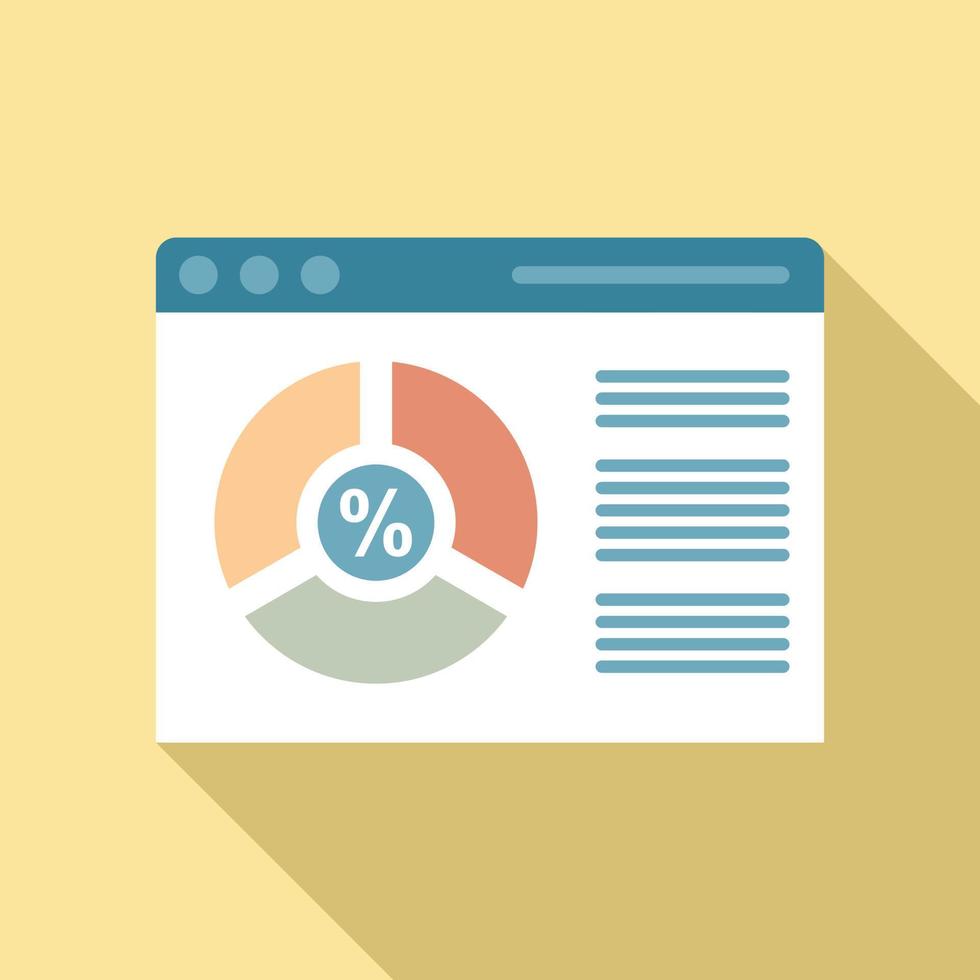 Conversion rate web page icon, flat style vector