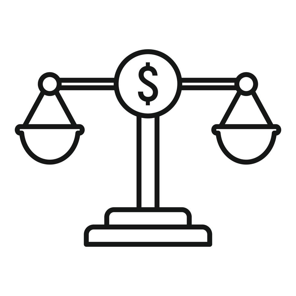 Money balance online loan icon, outline style vector