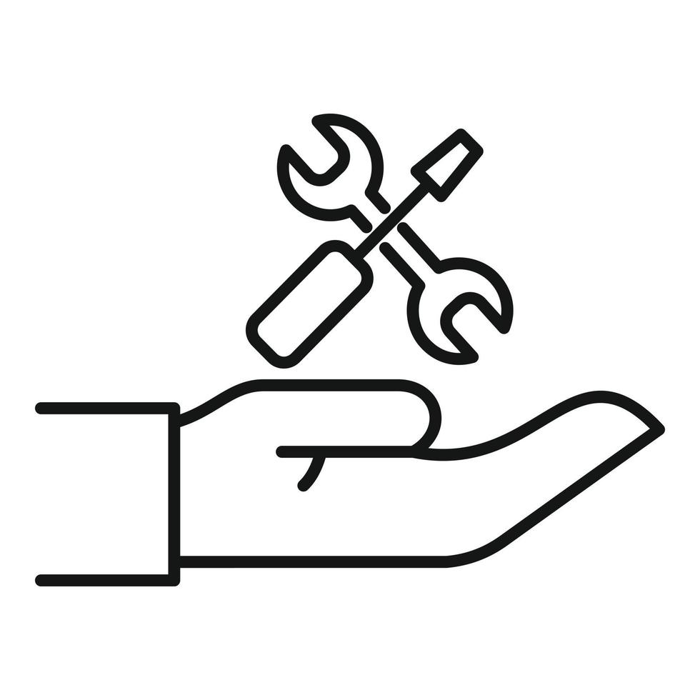 Service center care icon, outline style vector