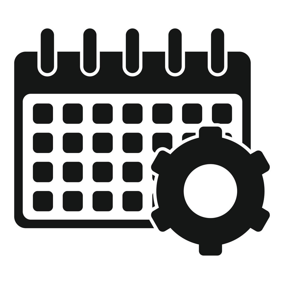 Service center calendar icon, simple style vector