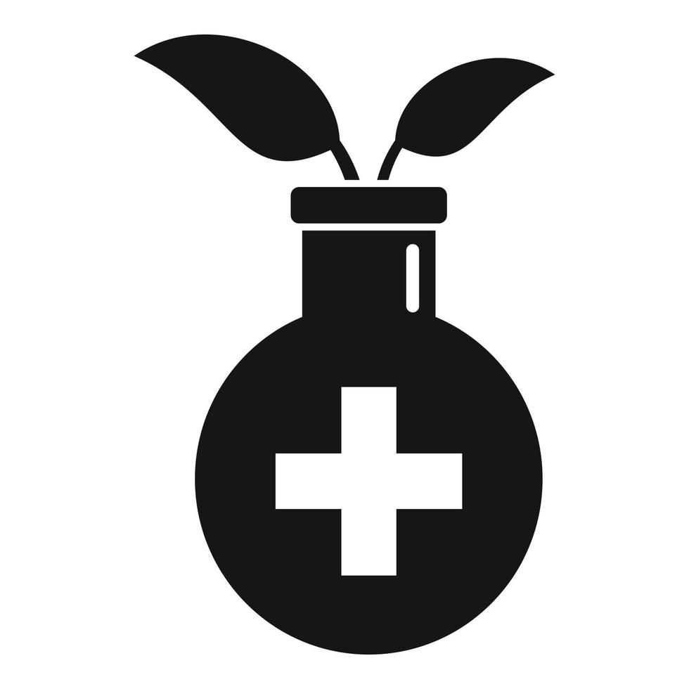 Medicine lavender flask icon, simple style vector