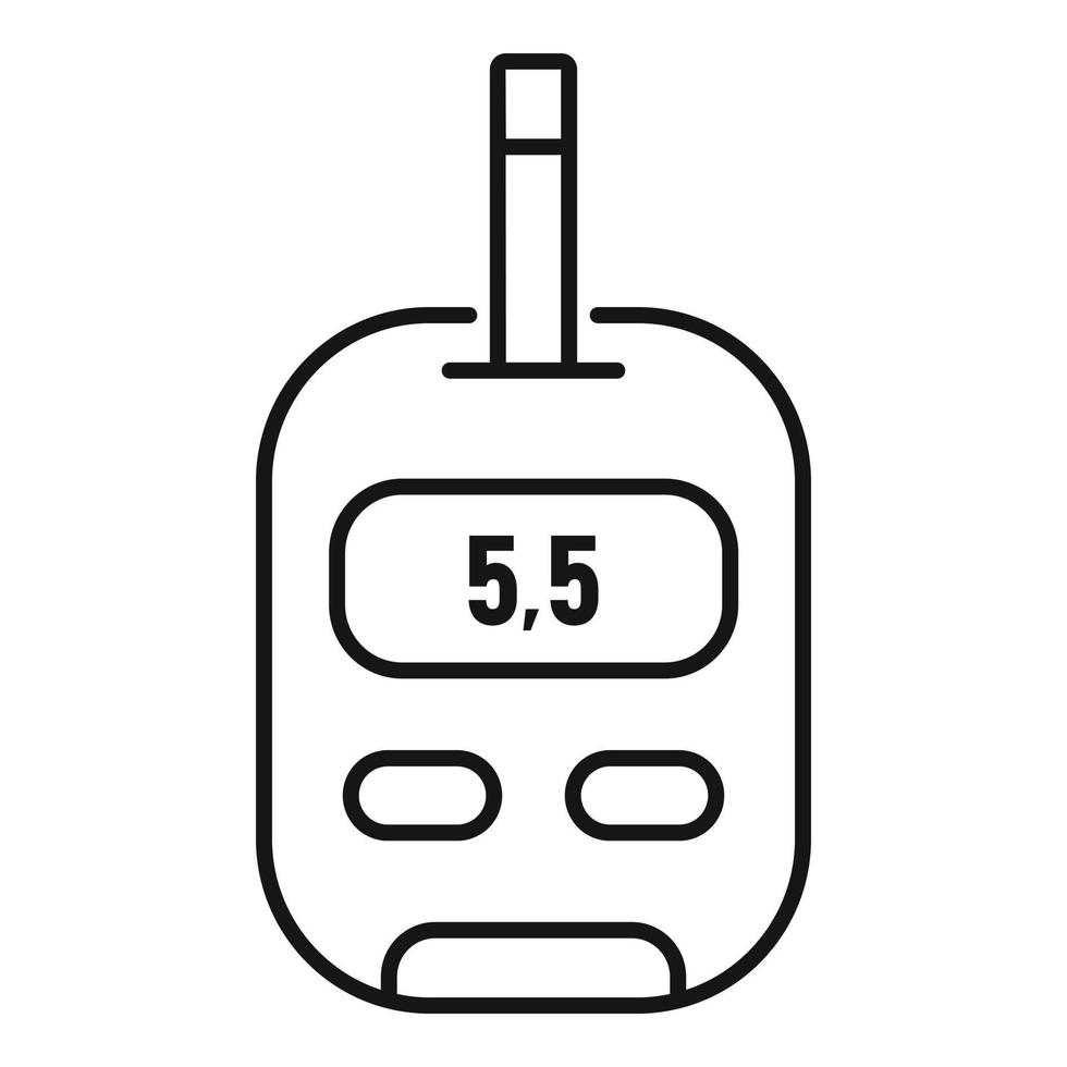 Glucometer icon, outline style vector