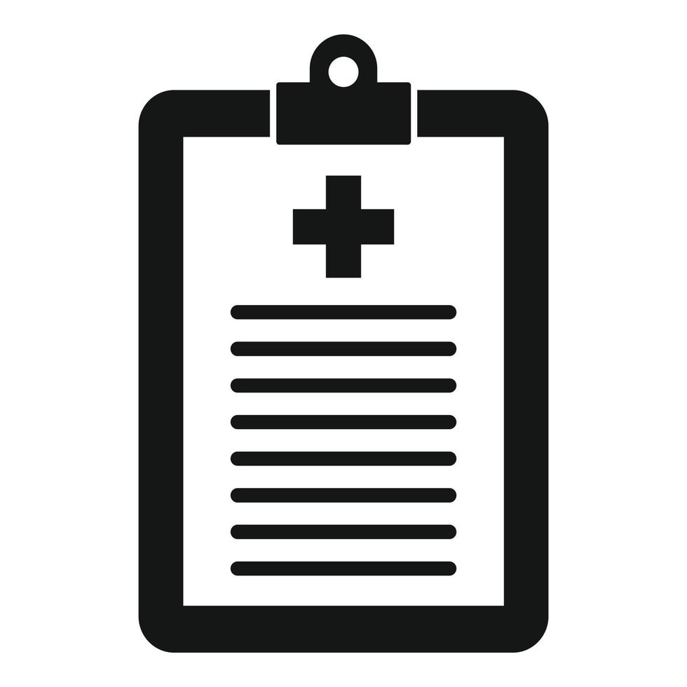 Medical patient clipboard icon, simple style vector