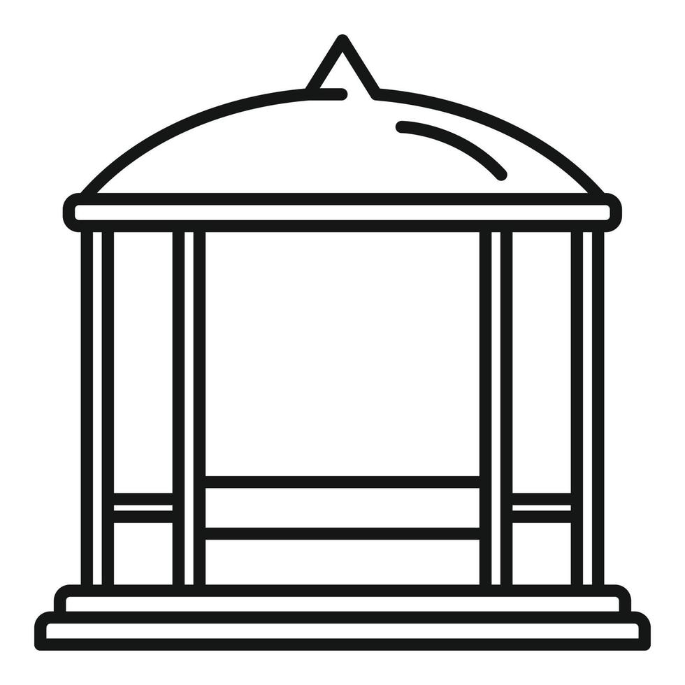Park gazebo icon, outline style vector