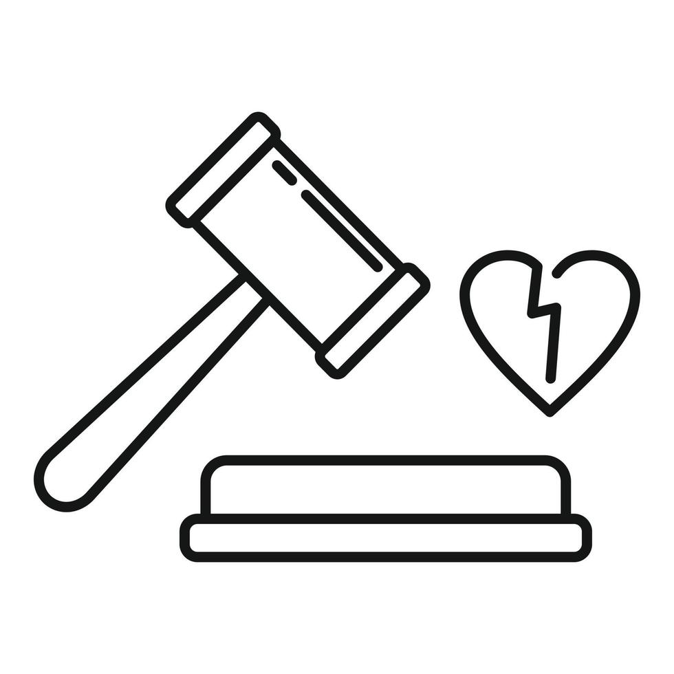 Judge break divorce icon, outline style vector