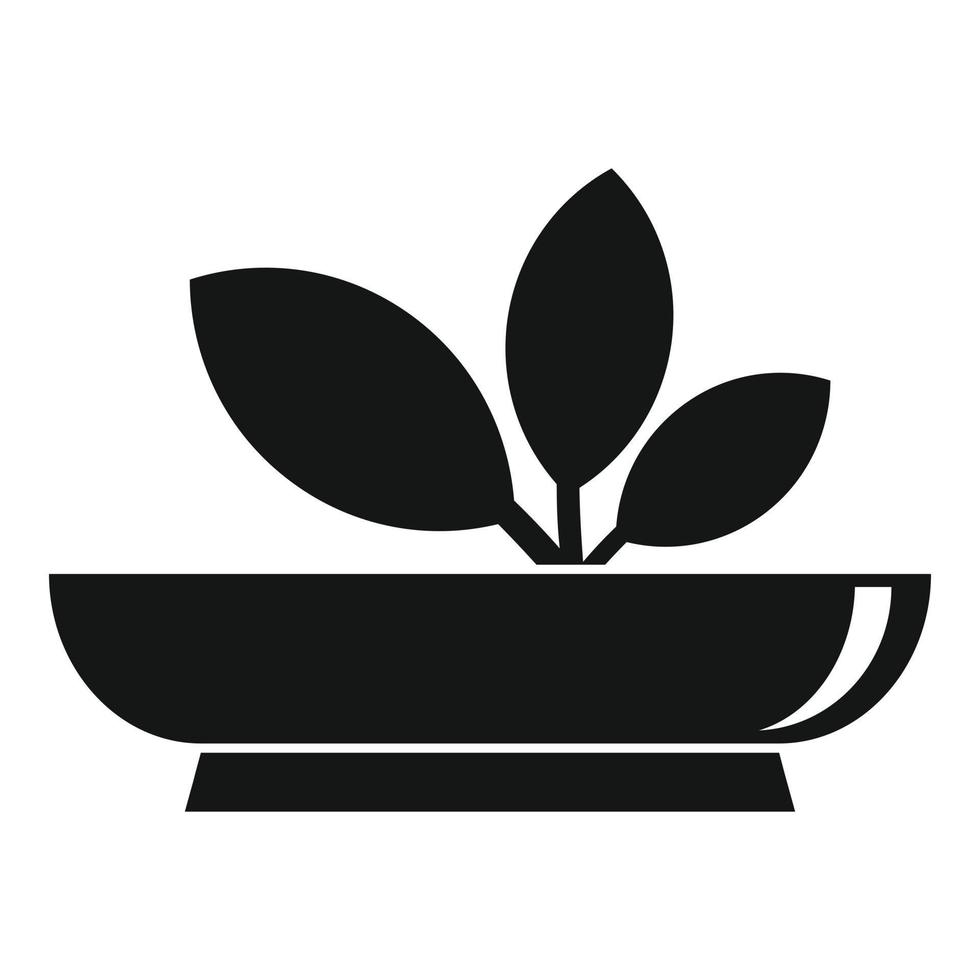 icono de placa de hierbas de equinácea, estilo simple vector