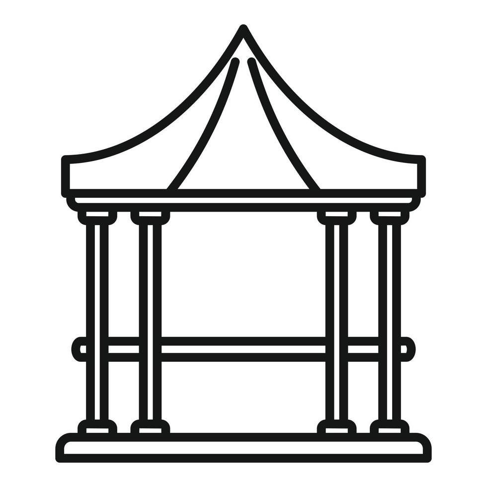 icono de cenador de pérgola, estilo de esquema vector