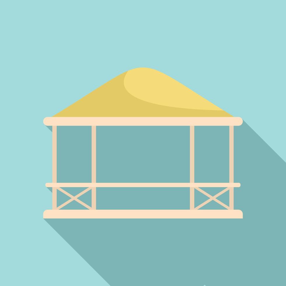 Garden gazebo icon, flat style vector