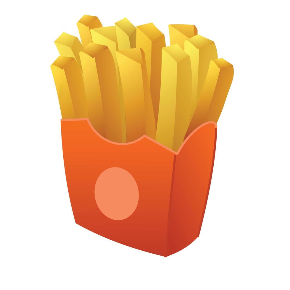 French potato fries icon, cartoon style vector