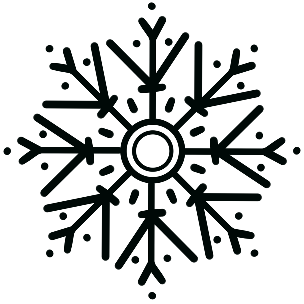 Silhouette of snowflake. png